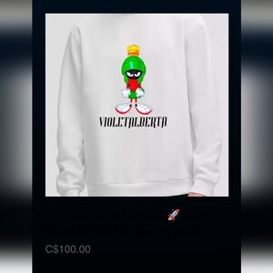 Violetalberta White Sweatshirt with Cartoon Graphic